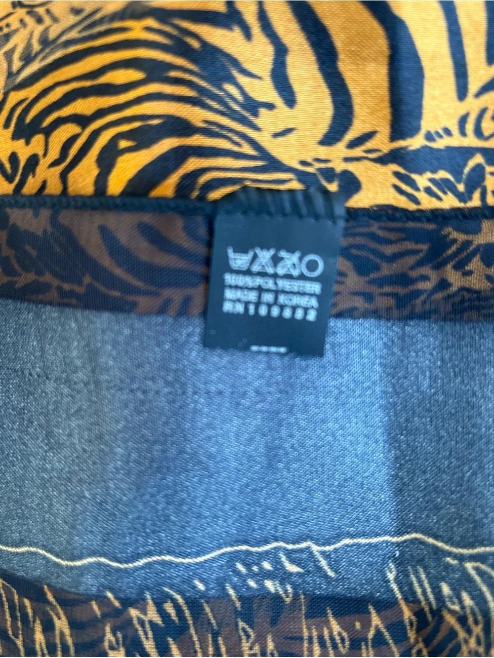 NWOT Silk-Feel Zebra Print Scarf in Black and Gold, Size: 38” x 38”